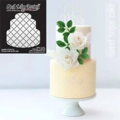 Evil Cake Genius Acrylic Cake Stencil - Little Lattice -Silikomart Store evil cake genius acrylic cake stencil little lattice p16552 57990 image