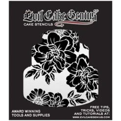 Evil Cake Genius Acrylic Cake Stencil - Rose Garden -Silikomart Store evil cake genius acrylic cake stencil rose garden p16565 58055 image
