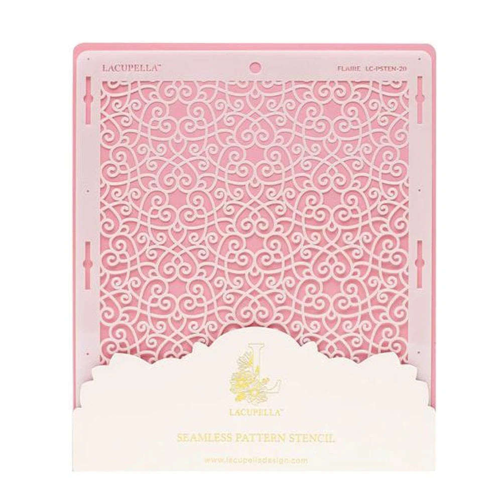 Lacupella Seamless Pattern Cake Stencil - FLAIRE 1 Lacupella Seamless Pattern Cake Stencil - FLAIRE