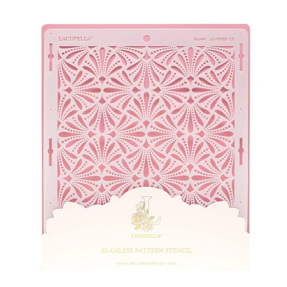 Lacupella Seamless Pattern Cake Stencil - GLAM 1 Lacupella Seamless Pattern Cake Stencil - GLAM