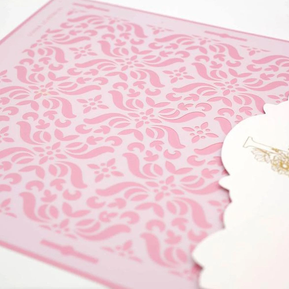 Lacupella Seamless Pattern Cake Stencil - LORNA 2 Lacupella Seamless Pattern Cake Stencil - LORNA - Image 2