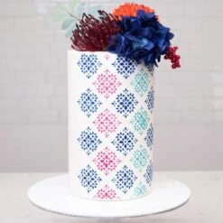 Lacupella Seamless Pattern Cake Stencil - VORRA -Silikomart Store lacupella seamless pattern cake stencil vorra p13379 46677 image