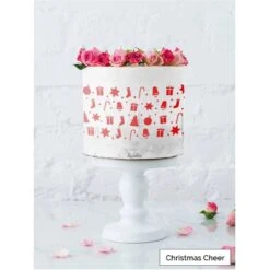 LissieLou Christmas Cheer Cake Stencil - Full Size Design