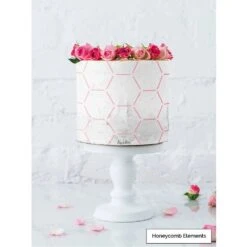 LissieLou Honeycomb Elements Cake Stencil - Full Size Design