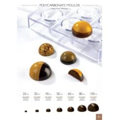 Martellato Semisphere Polycarbonate Mould - 10cm - 2 Cavities -Silikomart Store martellato semisphere polycarbonate mould 10cm 2 cavities p14719 50994 image