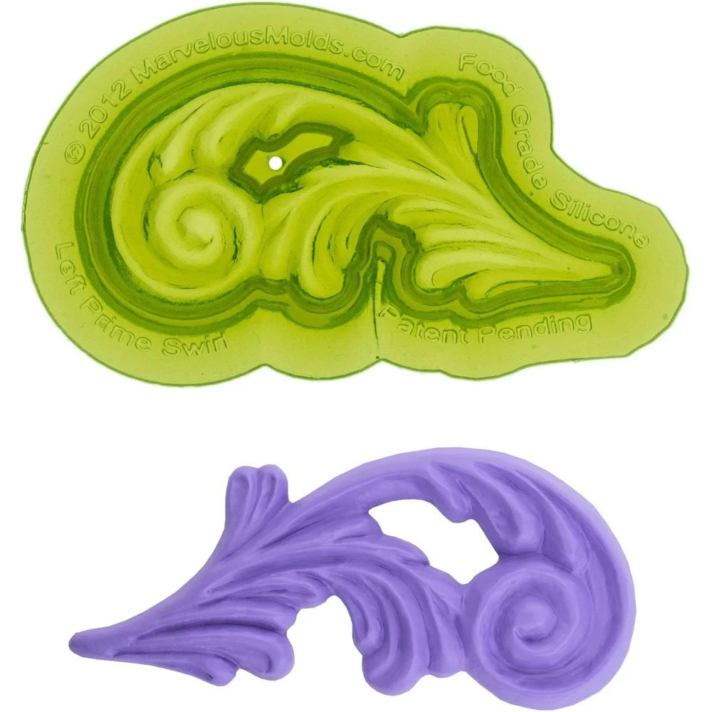 Marvelous Mould Left Prime Swirl - Sculpted Scroll Molds 1 Marvelous Mould Left Prime Swirl - Sculpted Scroll Molds
