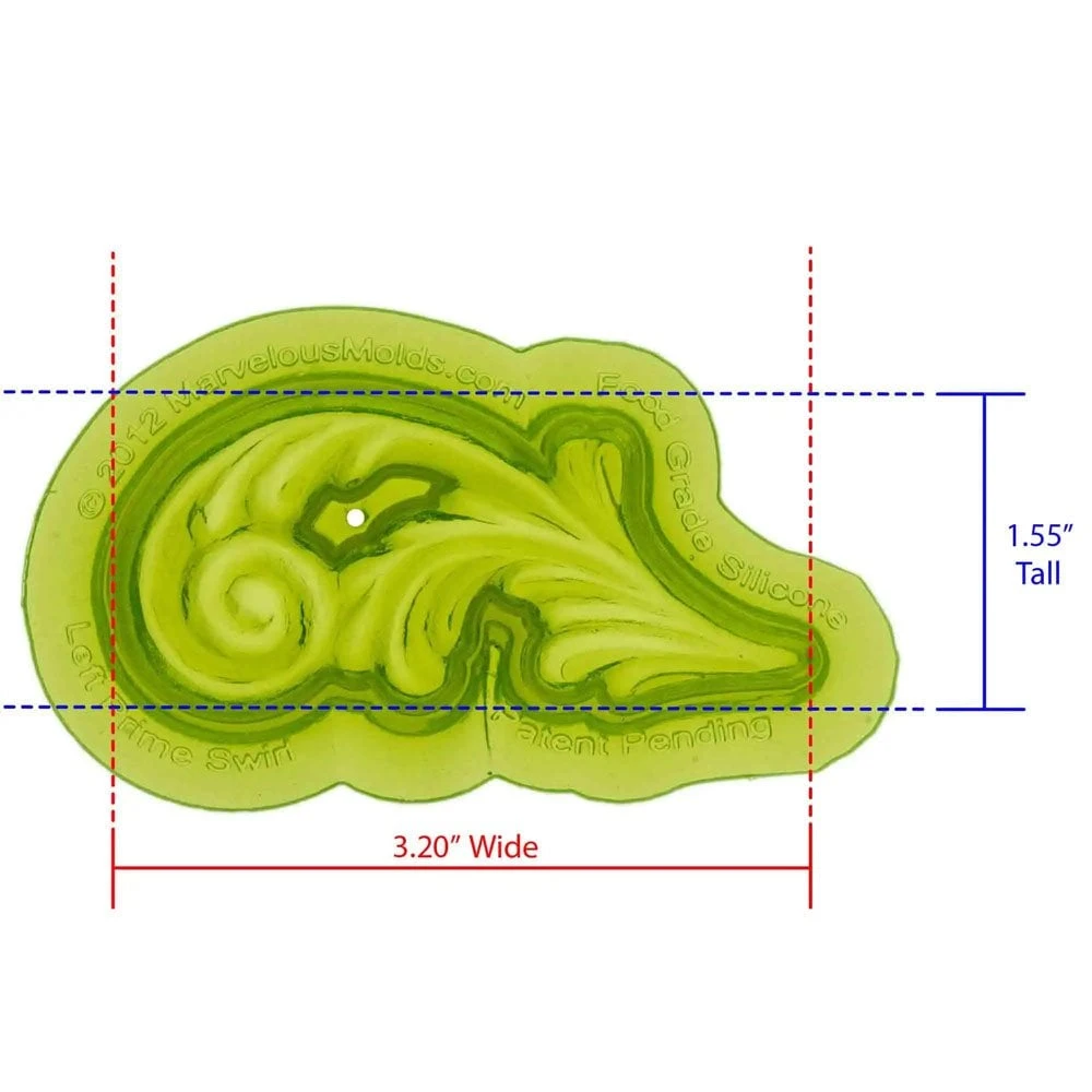 Marvelous Mould Left Prime Swirl - Sculpted Scroll Molds 2 Marvelous Mould Left Prime Swirl - Sculpted Scroll Molds - Image 2
