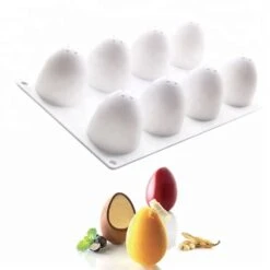 Mould Factory 3D Easter Egg Truffle Silicone Mould - 8 Cavity