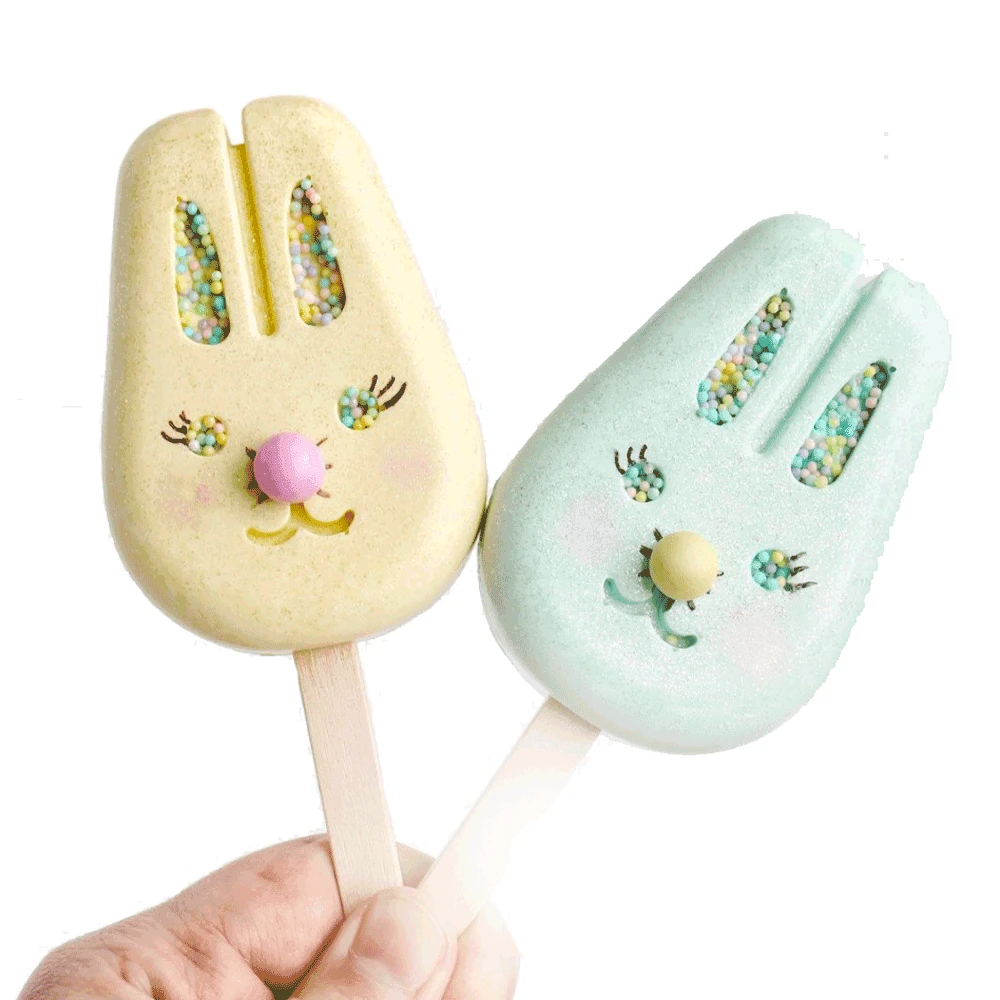 Mould Factory Happy Bunny Face Cakesicle Mould - 3 Cavity 1 Mould Factory Happy Bunny Face Cakesicle Mould - 3 Cavity