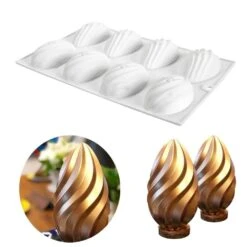 Mould Factory Swirl Pattern Easter Egg Mould - 8 Cavity