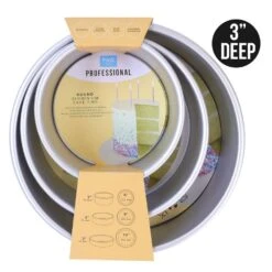 PME 3" Deep Round Cake Tins - Set Of 3 - 6", 8", & 10"