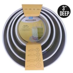 PME 3" Deep Round Cake Tins - Set Of 4 - 6", 8", 10" & 12"