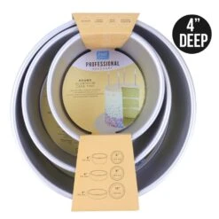 PME 4" Deep Round Cake Tins - Set Of 3 - 6", 8", & 10"