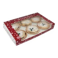 Premium Christmas Snowflake Deep Mince Pie Box 10x6.5x1.5 - Pack Of 25