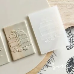 Sarah Maddison Book Stack Cookie Stamp
