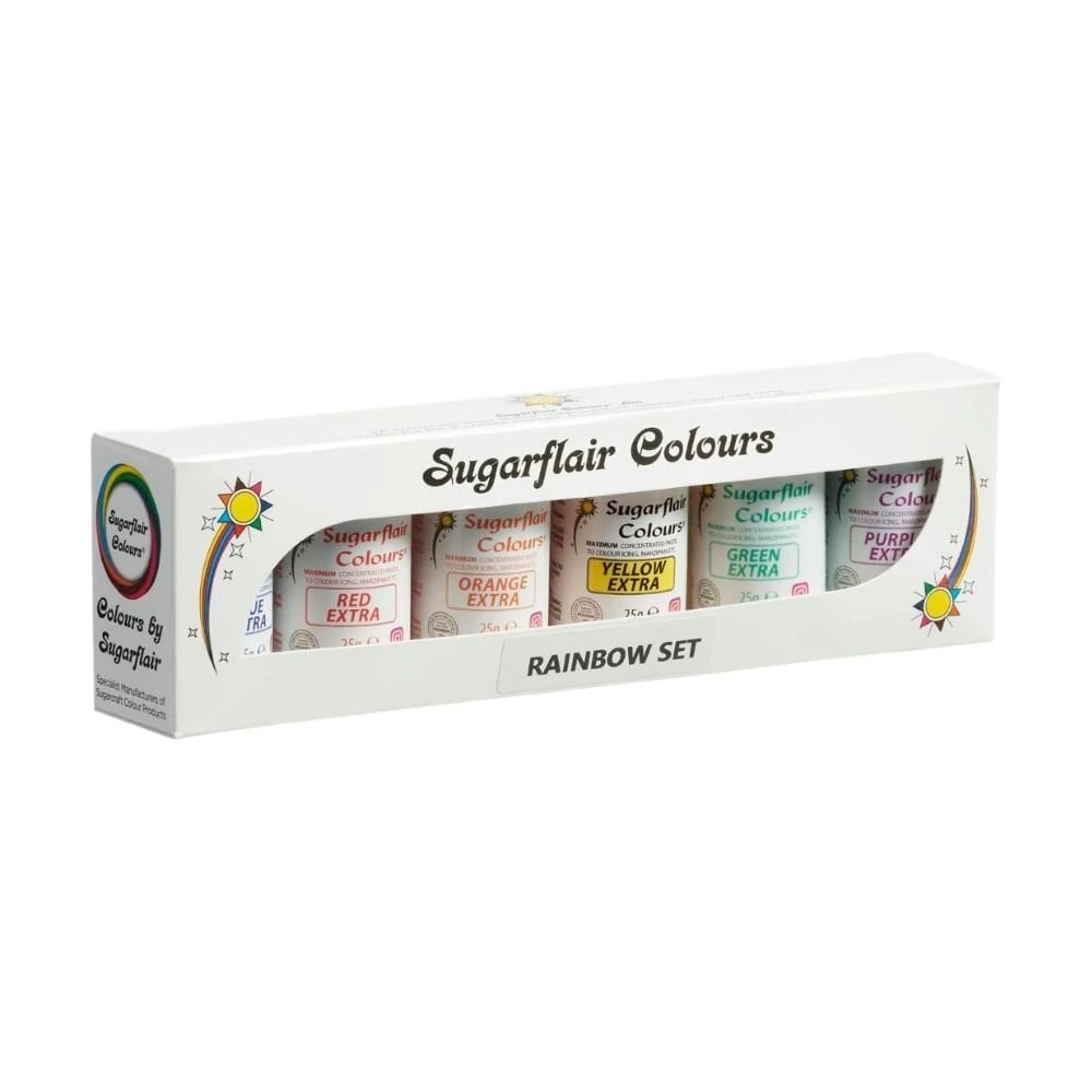 Sugarflair Colours Rainbow Maximum Concentrated Paste - Set Of 6 1 Sugarflair Colours Rainbow Maximum Concentrated Paste - Set Of 6