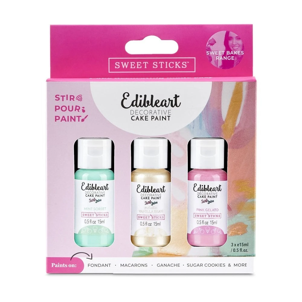Sweet Sticks Sweet Bakes Pack Of Edible Art Decorative Cake Paint - Pack Of 3 2 Sweet Sticks Sweet Bakes Pack Of Edible Art Decorative Cake Paint - Pack Of 3 - Image 2