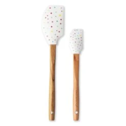 Sweetapolita Wooden Hand Silicone Spatula Bundle - Magic Medley In Frosting White - Set Of 2 - 1 X Large (12") & 1 X Small (9.5") -Silikomart Store sweetapolita wooden hand silicone spatula bundle magic medley in frosting white set of 2 1 x large 12 1 x small 9 5 p11504 41479 image