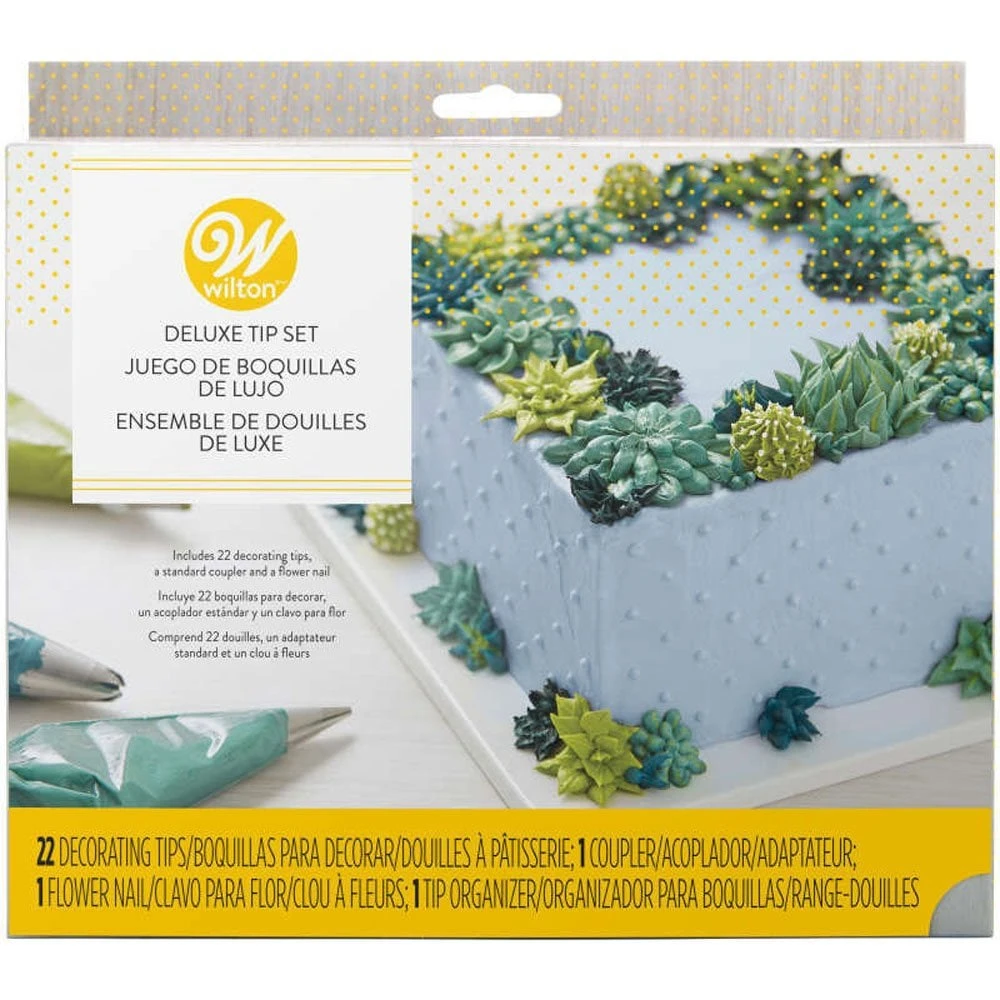 Wilton Deluxe Tip / Nozzle Set Of 22 Pieces 1 Wilton Deluxe Tip / Nozzle Set Of 22 Pieces